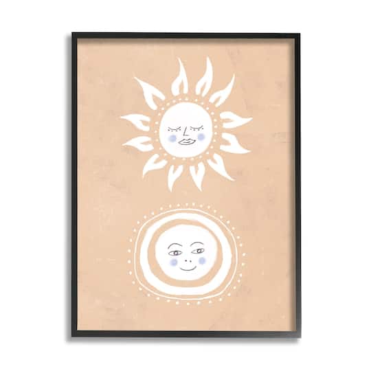 Stupell Industries Rising Sun and Moon Children's Boho Chic Sky Framed Wall Art